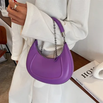 2022 Элегантные женские сумки через плечо с цепочкой, маленькие сумки-тотализаторы, сумки через плечо из искусственной кожи, женские сумки, брендовые дизайнерские сумки под мышками, клатч
