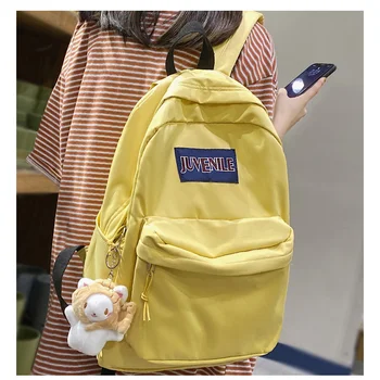 2023 Девушка Каваи Женский милый рюкзак для ноутбука, колледжа, женская крутая водонепроницаемая студенческая сумка, Женский рюкзак для путешествий, однотонная сумка