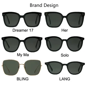 2023 Новый Корейский бренд Дизайнерских солнцезащитных очков Для мужчин, модные солнцезащитные очки в большой оправе для женщин, винтажные нежные солнцезащитные очки HER Solo Bling