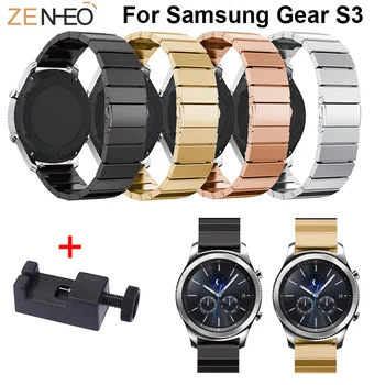 22 мм роскошный ремешок из нержавеющей стали для Samsung Gear S3 Frontier/классический ремешок для Samsung Galaxy Watch 46 мм Сменные ремешки для часов