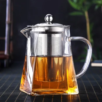 750 мл Термостойкий Высокотемпературный Стеклянный Чайник Цветы Кофе Чайный Настой Чайный Чайник Прозрачный Чай Кунг-Фу Есть Чайник
