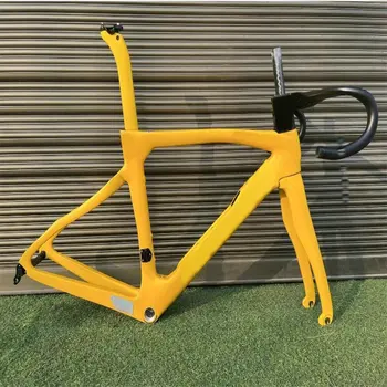 80 цветов желтой карбоновой рамы EGAN 1K Глянцевый карбоновый дорожный каркас + велосипедная рама для руля