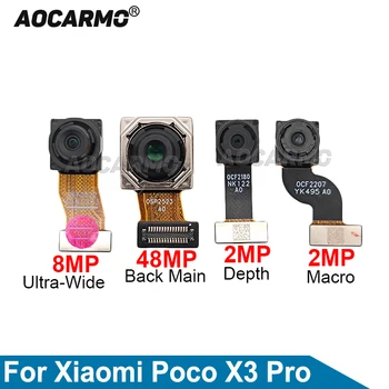 Aocarmo Для Xiaomi POCO X3 Pro 48MP Задняя Основная Задняя 8MP Сверхширокая 2MP Макро + Глубина Модуль Камеры Гибкий Кабель Запасные Части