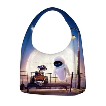 Disney Wall-E Robot Tote Многоразовые сумки через плечо Женские повседневные сумки для девочек Портативная сумка для покупок Дорожная сумка