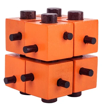 IQ Головоломка-Логопед Деревянный Куб 2X2 Luban Lock Развивающая Игрушка Для Разблокировки Juegos De Madera Ingenio Brinquedos Juguetes
