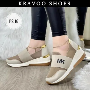 KRAVOO / Женская спортивная повседневная обувь 2023, новая повседневная модная женская обувь на танкетке, женские кроссовки, дизайнерская женская обувь