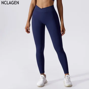 NCLAGEN бесшовные обтягивающие штаны для йоги для женщин быстрого высокий сухой пояс для бега спортивные штаны хип атлетика фитнес леггинсы тренажерный зал быстрый сухой