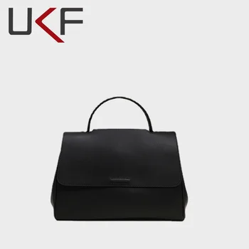 UKF Новые модные высококачественные сумки через плечо, женские сумки через плечо из натуральной кожи, женская повседневная сумка-тоут в стиле ретро с клапаном