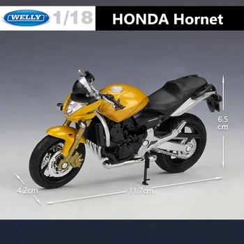 Welly 1:18 HONDA Hornet Спортивный Сплав Модель Мотоцикла Моделирование Литья Под давлением Металлическая Уличная Коллекция Моделей Мотоциклов Детские Игрушки Подарки