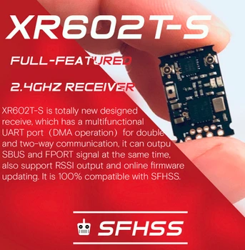 XR602T-S 2,4 G 8-КАНАЛЬНЫЙ SFHSS SBUS FPORT RSSI Микроприемник С Двойной Антенной для Futaba T8SG T14SG Радиопередатчик FPV Дроны DIY
