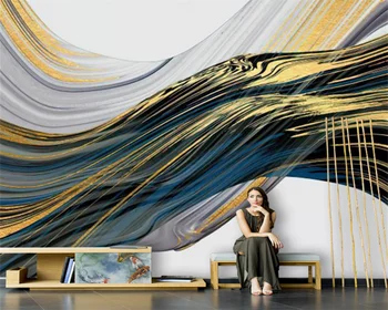 beibehang Custom Nordic ручная роспись абстрактные линии свет роскошное искусство гостиная спальня ТВ фон обои из папье-маше
