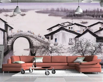 beibehang Dream fashion personality обои papel de parede атмосфера Цзяннань вода китайская гостиная ТВ фоновая стена