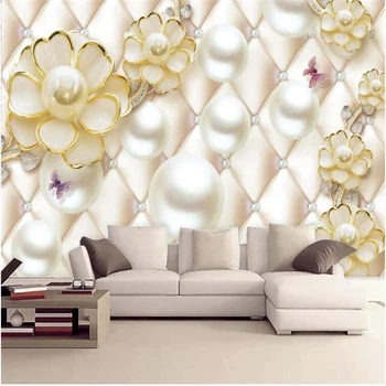 wellyu papel de pared Пользовательские обои Роскошный хрустальный цветок трехмерный фон стены papel de parede 3d papier pein