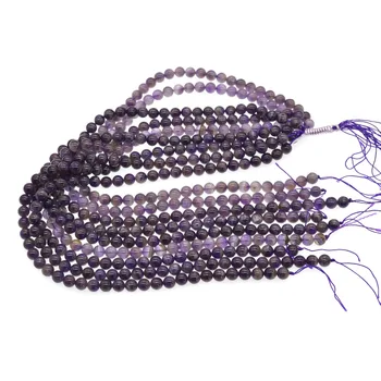 Агат с фиолетовым камнем, Высококачественные круглые бусины из натурального камня для изготовления ювелирных изделий, ожерелья и браслеты своими руками, 8 мм, Lol