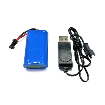 Аккумуляторная батарея R / C 7,4 В 500 мАч с USB-проводом для зарядки, отличная запчасть для подшипников для игрушек модели WPL 1/10 RC Car