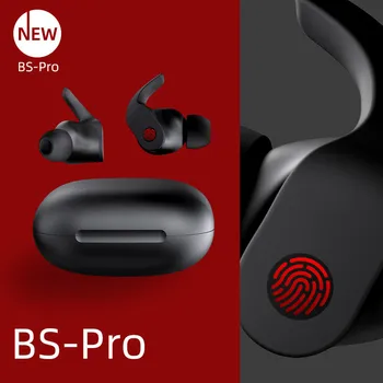 Беспроводные наушники BS Pro True с шумоподавлением TWS Bluetooth, Водонепроницаемая спортивная гарнитура с микрофоном, чехол для зарядки.