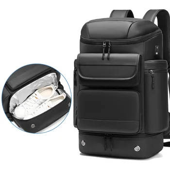 Большой объем 50 л, мужской рюкзак для путешествий, сумка для альпинизма, водонепроницаемый рюкзак для ноутбука, деловой рюкзак с сумкой для обуви