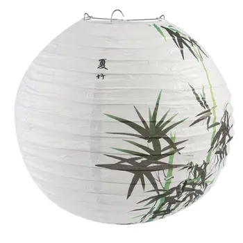 Бумажный фонарь с абажуром 30 см, украшение в восточном стиле, китайский, бамбуковый