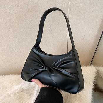 Весенняя новая маленькая сумка подмышками из искусственной кожи для женщин 2023, простые сумки через плечо, женские Роскошные дизайнерские сумки
