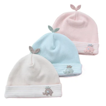 Детские шапочки 0-3 м, милые весенне-осенние хлопчатобумажные шапочки для новорожденных, мягкие эластичные шапочки, детские аксессуары, милые мультяшные шапочки
