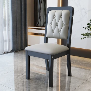 Дизайн скандинавский эргономичный Обеденный стул Кожа дерево удобная мягкая спинка Обеденный стул офисная свадебная мебель для дома Sillas