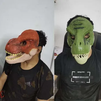 Динозавр движущийся рот маска Вечеринка Хэллоуин Рождество животное динозавр маска капюшон