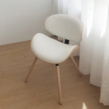 Домашняя мебель Офисное кресло из массива дерева в скандинавском стиле, Компьютерное игровое кресло, обеденный стул с простой спинкой, креативное сиденье для рабочего стула