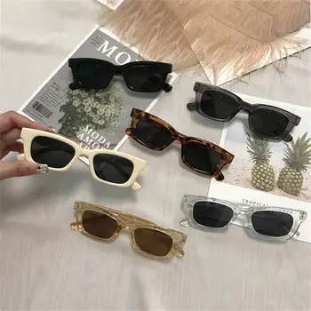Женские прямоугольные солнцезащитные очки, ретро-очки для вождения, Винтажная мода 90-х, Узкая квадратная оправа, Защита от UV400, Женские очки