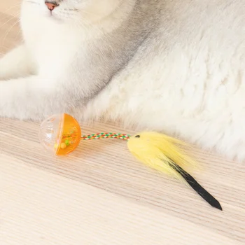 Забавный маленький колокольчик для кошек, играющий на болтающихся искусственных мышах, Забавная игрушка-удочка для котенка, Интерактивная удочка-палочка для кошек