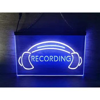 Запись наушников в студии Air Studio Двухцветная светодиодная неоновая вывеска