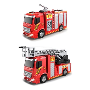 Игрушечная пожарная машина для перевозки на открытом воздухе, портативный разбрызгиватель со звуковым освещением, Откатная пожарная машина, автомобиль Push and Go