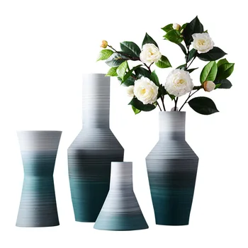 Керамические большие вазы Nordic Morandi с цветным градиентом для украшения дома