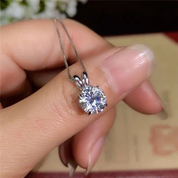 Классическое серебряное ожерелье S925, круглый натуральный драгоценный камень с бриллиантовой подвеской для женщин, ювелирные изделия из серебра 925 пробы