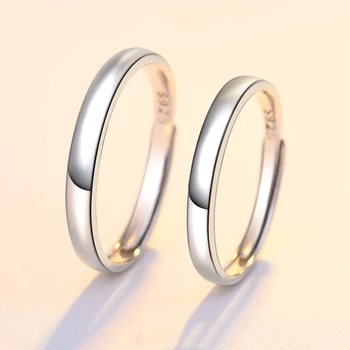 Кольцо из чистого серебра 925 пробы, регулируемые изогнутые кольца S925 для влюбленных, обручальные Свадебные украшения, Аксессуары, подарки