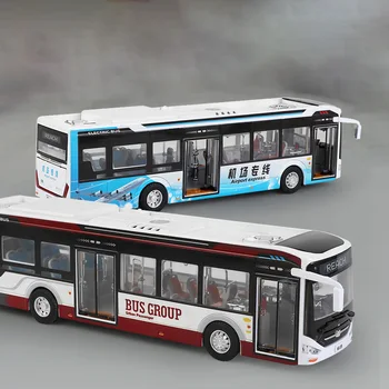 Литая под давлением новая модель энергетического автобуса в масштабе 1: 42 из сплава с открывающейся дверью С имитацией звука и света, Металлическая детская игрушка-автобус
