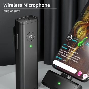 Мини-Беспроводной Петличный Микрофон 2.4G, 360 ° Всенаправленный Микрофон на Лацкане, Шумоподавление, Совместимый со смартфоном Type-C Android
