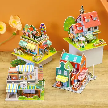 Модель мини-магазина, 3D бумажный пазл, детский сад, пазлы для раннего образования, детские игрушки ручной работы, семейные мероприятия, Сборочный орнамент