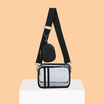 Модная женская сумка через плечо из прозрачного ПВХ, летняя маленькая прозрачная сумка через плечо, повседневная пляжная сумка с водонепроницаемым регулируемым ремешком