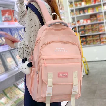 Модный Крутой женский дорожный водонепроницаемый рюкзак для колледжа, кавайный нейлоновый школьный рюкзак для девочек, Милая женская сумка для студенческих книг для ноутбука