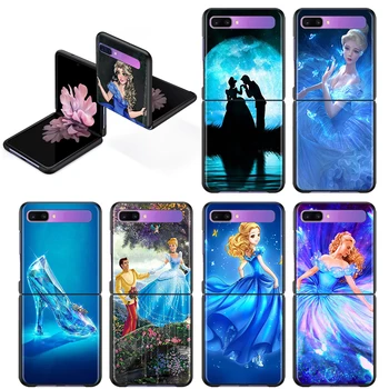 Модный Мобильный Противоударный Жесткий Чехол Princess Cinderella Для Samsung Galaxy Z Flip 3 5G Черный Чехол Для Телефона Fundas