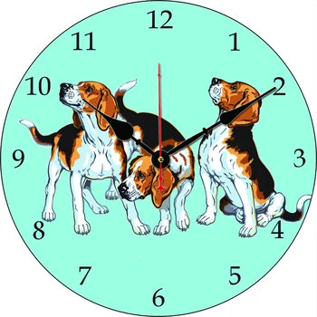 Мультяшная Собака Кухонные Круглые Настенные Часы Большой Обеденный Ресторан Кафе Декоративные Настенные Часы Бесшумные, Не Тикающие, Приятные Для Подарка