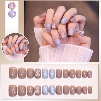 Накладные ногти Красочные искусственные Накладные ногти с полным покрытием, Искусственные пальцы, красочные искусственные ногти для женщин и девочек SANA889