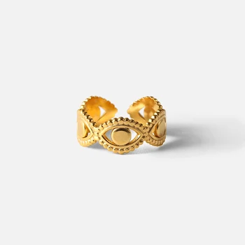 Необычные кольца для открывания глаз из нержавеющей стали для женщин, ювелирные изделия из 18-каратного золота, регулируемые по пальцам Кольца, модный подарок для вечеринки Bague