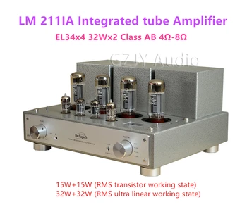 Новейший линейный усилитель с магнитной лампой 2021 года LM-211IA, встроенный двухтактный ламповый усилитель EL34 *4 32 Вт * 2 (ультралинейный) 15 Вт *2 (триодный)