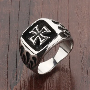 Новое кольцо с кельтским крестом в стиле ретро с огненной печатью, мужское кольцо, модное винтажное металлическое кольцо, аксессуары, украшения для вечеринок