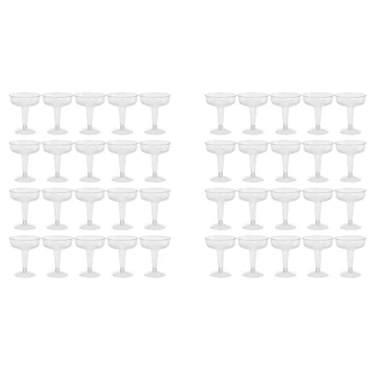 Новые Пластиковые одноразовые бокалы для шампанского - 40шт Прозрачные пластиковые Бокалы для шампанского для вечеринок, Прозрачный пластиковый стаканчик