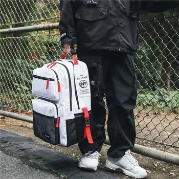 Новые черно-белые школьные сумки с отстрочкой для мальчиков-подростков, дорожный рюкзак для девочек, сумка для ноутбука, 15,6 Детский школьный рюкзак