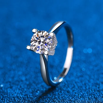 Обручальное Кольцо с Настоящим Муассанитом W & H Channel Setting Diamond Promise Rings Женское Обручальное Кольцо Из 100% Стерлингового Серебра 925 Пробы, Ювелирные Изделия