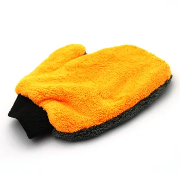 Перчатки для мытья автомобилей двухсторонние утолщенные перчатки для чистки из кораллового флиса, перчатки для большого пальца, инструменты для чистки автомобилей