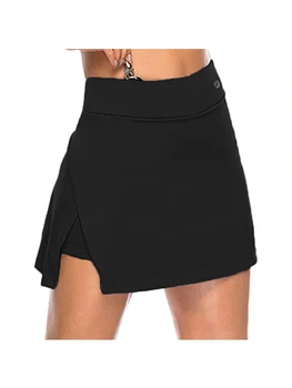 Поддельная юбка-хакама из двух частей, женская однотонная спортивная мини-юбка Active Performance Skort, легкая для бега, тенниса, гольфа, спортивной мини-юбки